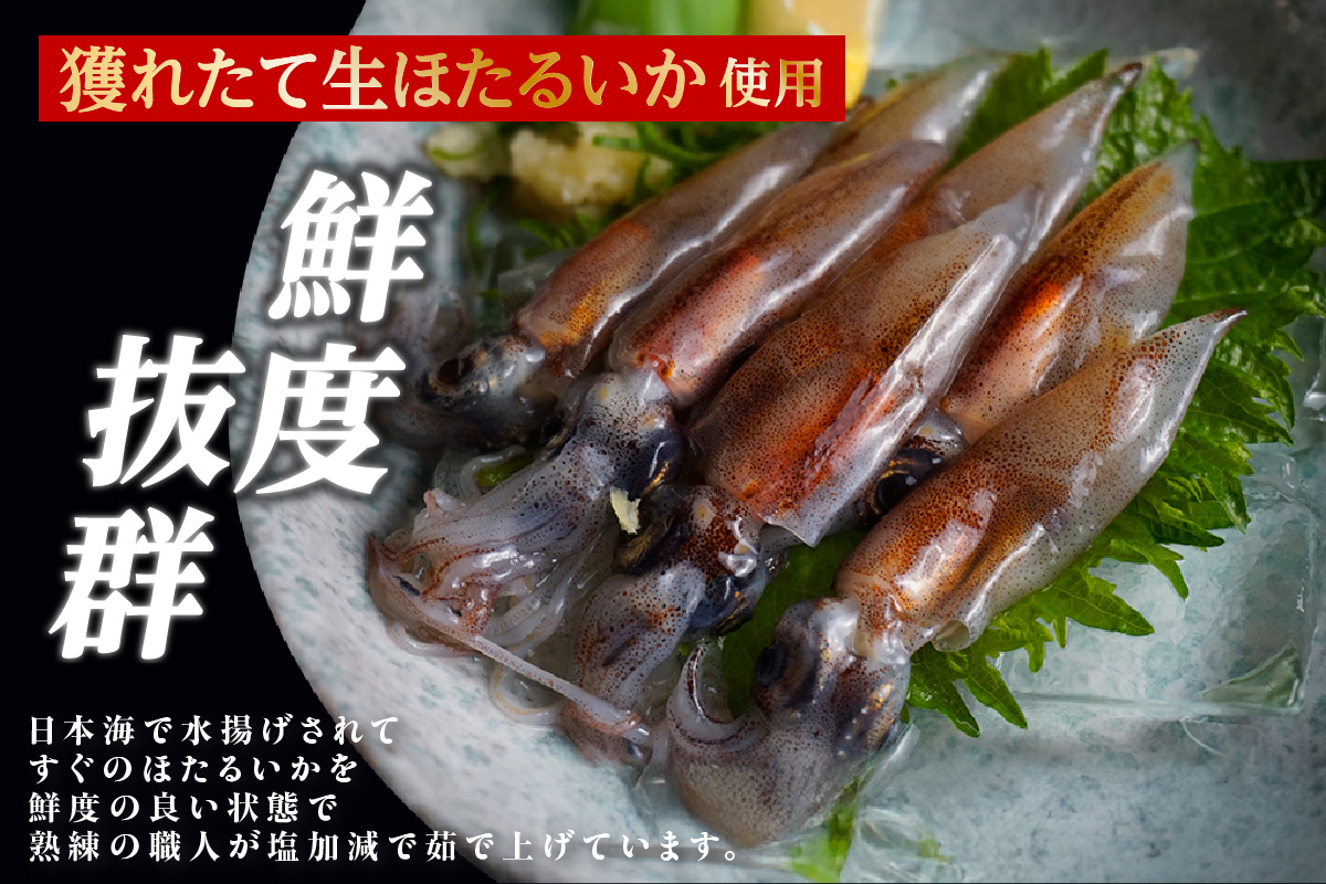 【先行予約】【ほたるいか 鮮度抜群 ボイル 小分け 250g×2パック 500g 酢味噌付 兵庫県産 冷蔵】令和8年3月以降順次発送予定 生ほたるいかを水揚げ後すぐにボイル その日のうちに発送 新鮮さが際立ち、冷凍からの茹で上げとは艶が全く違います 熟練の職人が絶妙な塩加減で茹上げ 兵庫県はホタルイカ水揚げ日本一 いか 香美町 香住 しゃぶしゃぶ ふるさと納税 モリタ食品 6000円 10-13