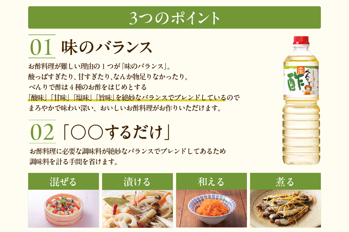 《12/22まで年内発送》【べんりで酢セット  1L×3本】 酢の物料理は「べんりで酢」にお任せ。ツンとこないまろやかな酸味と甘味の合わせ酢です。混ぜる、かける、漬けるだけでお料理が簡単に仕上がります。 べんりで酢 す 酢 お酢 合わせ酢 酢の物 寿司飯 お酢煮 手羽元煮 大人気 ふるさと納税 送料無料 香美町 香住 兵庫県 トキワ 10000円 16-05