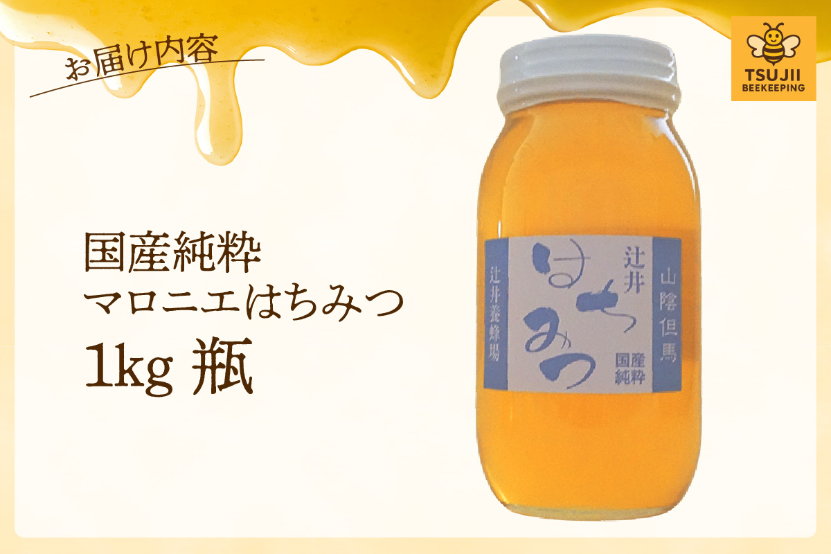 【国産純粋 マロニエはちみつ 1kg 瓶】国産 純粋 マロニエ はちみつ ハチミツ 蜂蜜 栃の木 やさしい 香り まろやか パン ヨーグルト おすすめ 兵庫県 香美町 辻井養蜂場 81-07