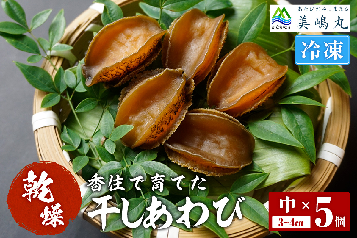 《12/21まで年内発送》【干しあわび 5個入り 中サイズ 冷凍】発送目安：入金確認後2週間以内 国産 香住 山陰 アワビ 鮑 あわび 乾燥 乾燥あわび 干し鮑 中華料理 高級食材 縁起物 兵庫県 香美町 美嶋丸 20-17