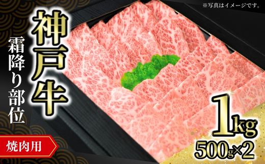 【神戸牛焼肉用（霜降り部位）1kg（500g×2） 冷凍】発送目安：入金確認後1ヶ月程度 ※配送日の指定はできません 大人気 人気ふるさと納税 返礼品 おすすめ ランキング しゃぶ 牛肉 ステーキ しゃぶしゃぶ すき焼き 焼肉 但馬 神戸 兵庫県 JA たじま肉の店本店 66000円 72-10