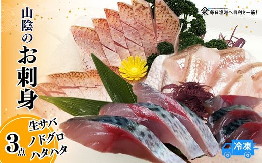 山陰のお刺身用魚3点セット生サバ のどぐろ ハタハタ 冷凍【令和8年6月中旬以降発送予定】兵庫県 香美町 山米鮮魚 74-01