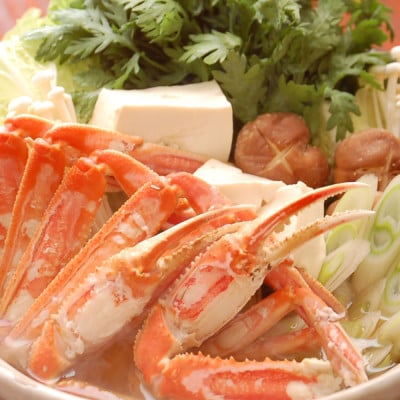 カット済生ずわいがに 脚太5L3肩 ダシ付セット 3人前(かに鍋、かにしゃぶ、かにすき、焼がにに)【配送不可地域：離島】