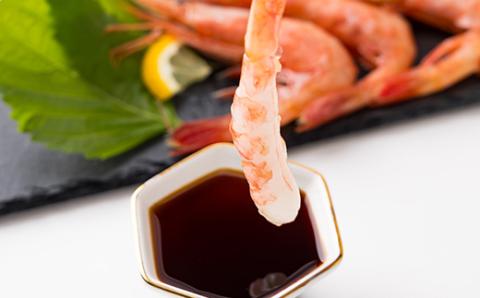 一年でよりおいしい時期のお刺身用甘エビ(船内冷凍)Lサイズ　500g以上　【配送不可地域：離島】