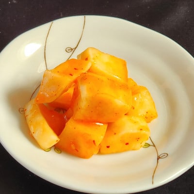 なつかしい、おばあちゃんの味!冬の旬菜、新温泉町産「キムチ、カクテキ」セット各500g×1個【配送不可地域：離島】