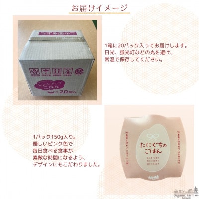 2026年1月発送予定【無添加】ご飯パック20個　栽培期間中農薬不使用米のパックご飯