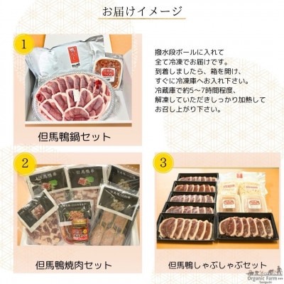 【毎月定期便】但馬鴨お楽しみコース5～6人前(鴨鍋　焼肉　しゃぶしゃぶ)全3回【配送不可地域：離島】