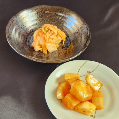 なつかしい、おばあちゃんの味!冬の旬菜、新温泉町産「キムチ、カクテキ」セット各500g×1個【配送不可地域：離島】