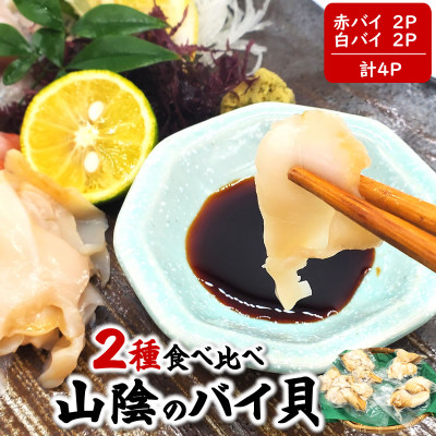 生食可・2種類のバイ貝むき身　各2パック(赤バイ、白バイ貝)【配送不可地域：離島】