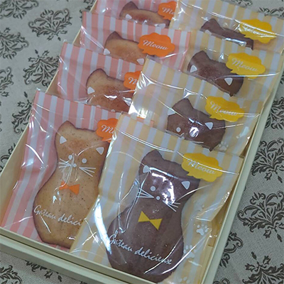 湯村温泉の洋菓子店エルのねこのフィナンシェ　プレーン＆コーヒー　8個セット