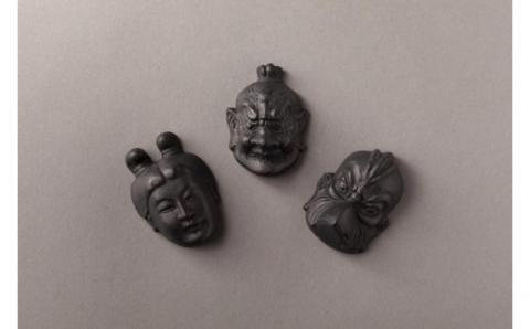 F-65  『奈良墨』 香り墨Asuka 伎楽面 3種セット 奈良市 錦光園