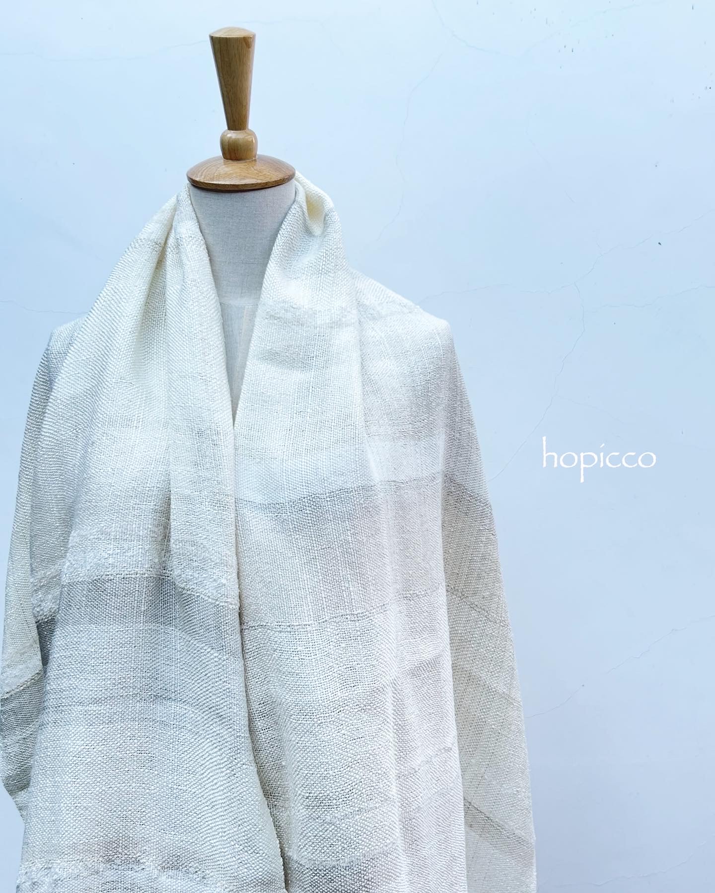 ストール（カシミヤ）60cm×200cm 淡水色グレー系 合同会社工藝舎 奈良県 奈良市 なら 195-006