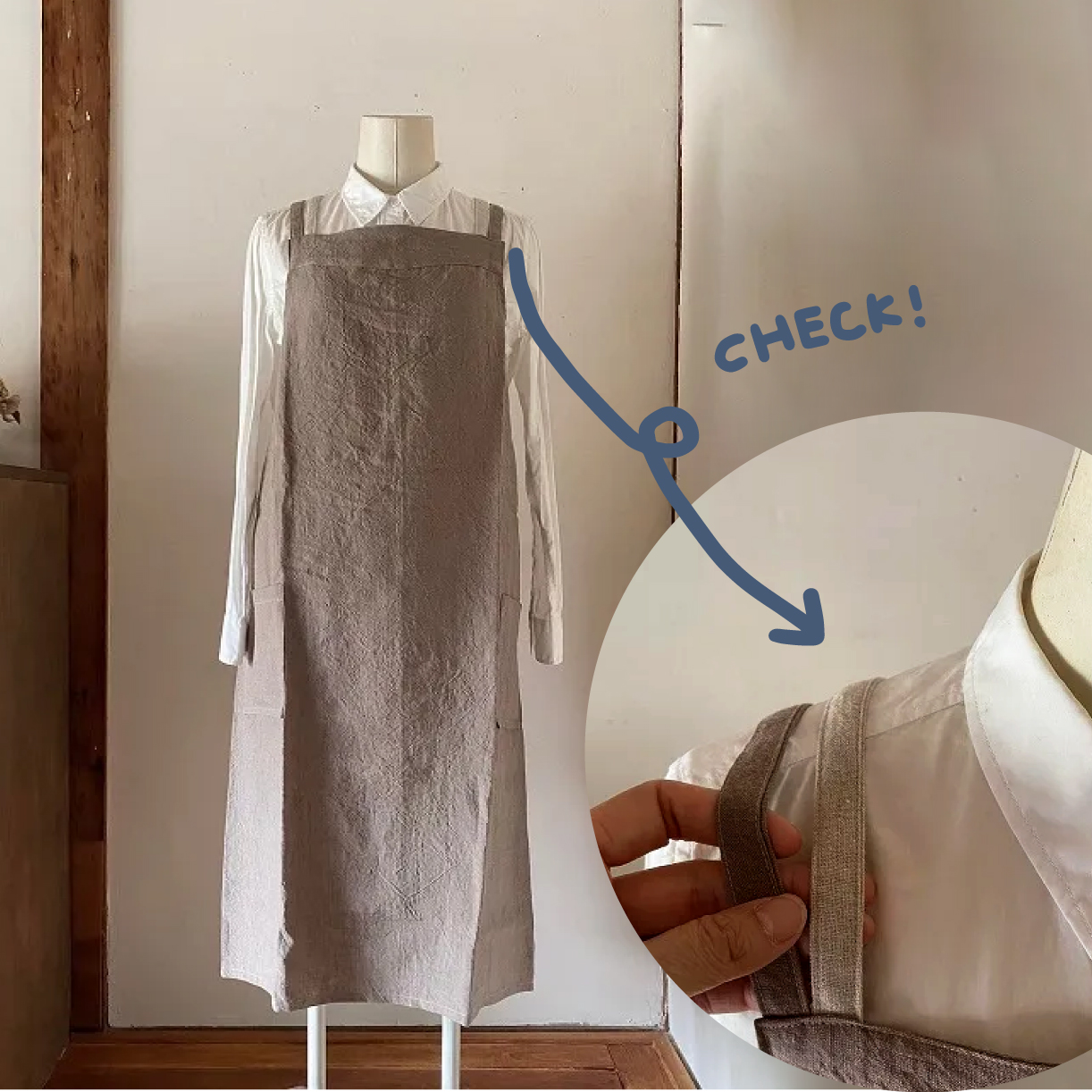 おとな丈 エプロン Fu-ra 【カラー：モカ】 奈良県 奈良市 なら 30-081