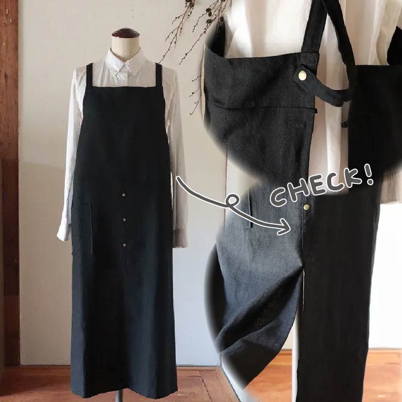 すりっとエプロン・long Fu-ra 【カラー：ブラック】奈良県 奈良市 なら 33-011