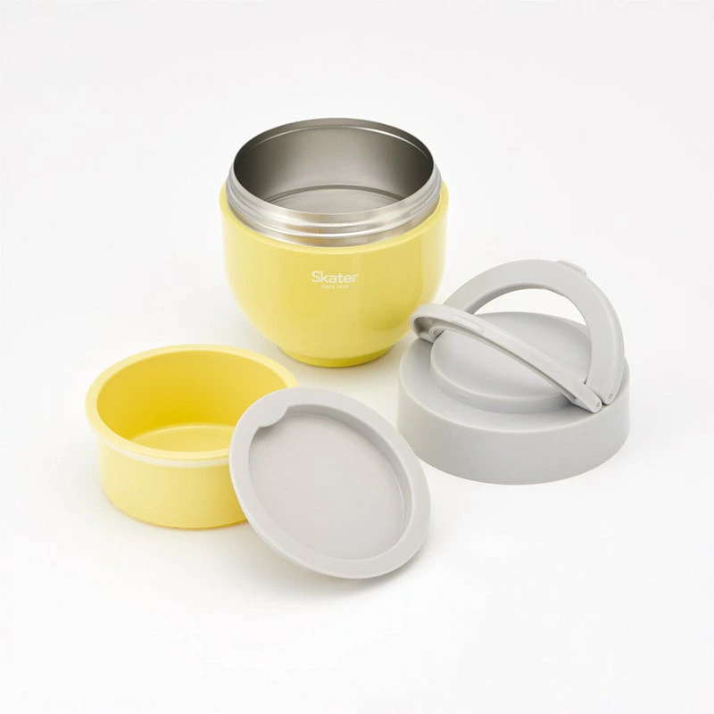 ランチジャー 弁当箱 折りたたみハンドル付保温ジャー (サフランイエロー) 容量 540ml 〈スケーター株式会社〉 ステンレス ２段 ハンドル付き 保温 保冷 丼 ジャー ランチ 温かい skater 折り畳み コンパクト 680175 奈良県 奈良市 奈良 なら 9-041