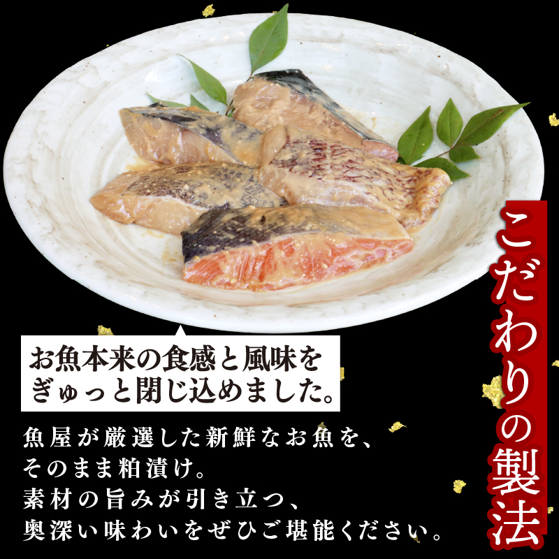 H-42【お酒に合う】大人の粕漬け 5種（鰆・鰤・鰈・銀鮭・鯛）×2