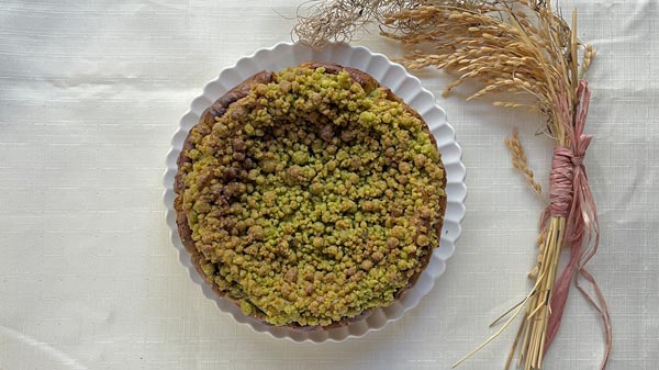 米農家の嫁が作る米粉クランブルチーズケーキ（深蒸し茶）米心工房 奈良県 奈良市 なら I-317