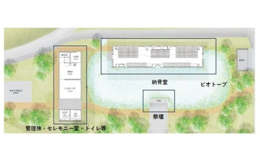 寺山霊苑の施設全体図