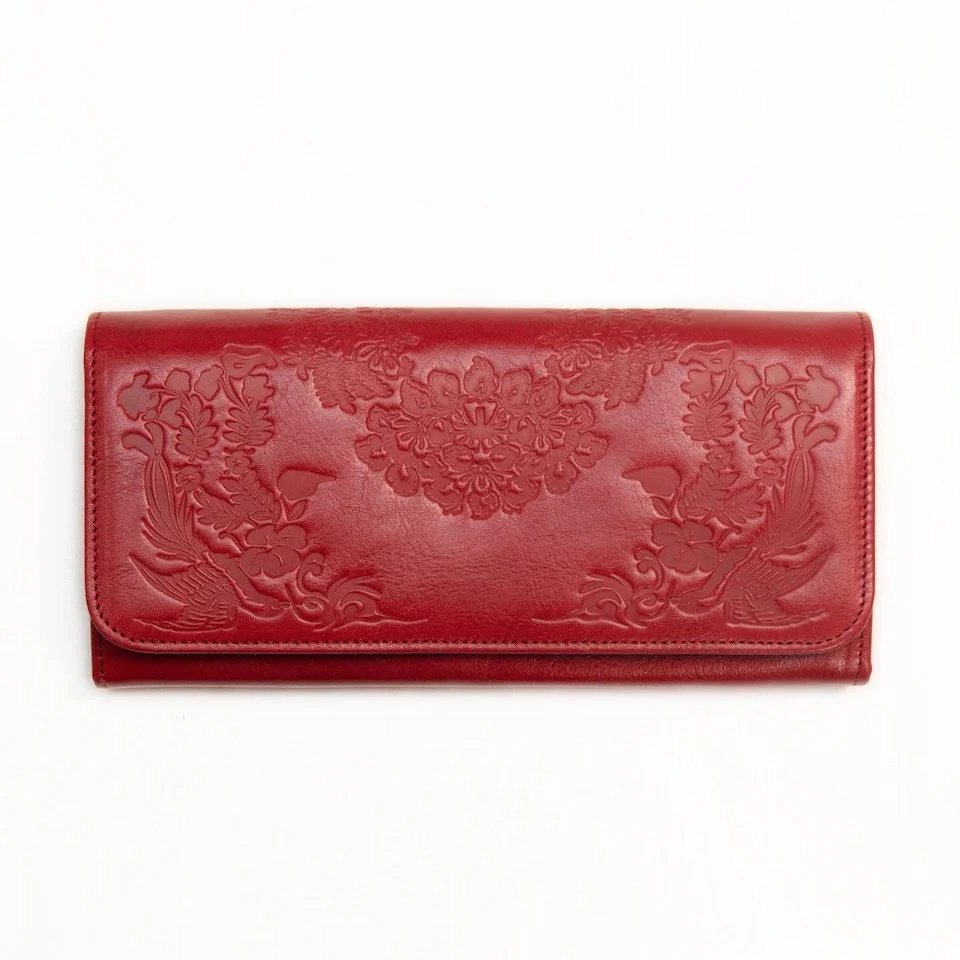 正倉院文様革財布 フラップタイプ HARUHINO 奈良県 奈良市 なら 120-005