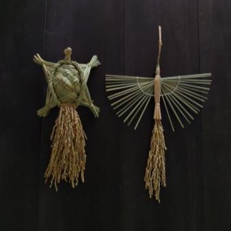 藁細工 鶴亀 ebiko しめ縄 注連縄 しめ飾り 縁起物 お正月 正月飾り 玄関 祝福 新年 インテリア 飾り グッズ 国産 ハンドメイド 藁 伝統工芸 和風 モダン 干支 縁起 開運 福 幸運 招福 年始 めでたい 祝い 正月 年越し 手作り 浄化 お祓い 祓い 年末 年始 奈良市 奈良県 42-004