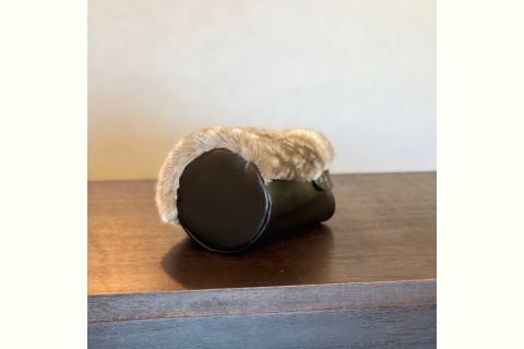 バンビ柄エコファー 2WAYバケツミニバッグ（グレー）CUSTOM BAG Milih 奈良県 奈良市 なら 48-003