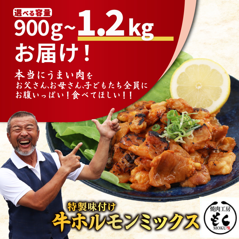 牛ホルモンMIX 900g 焼肉工房もく 5-025