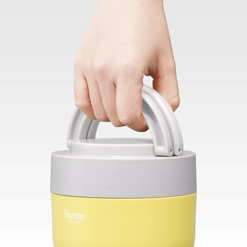 ランチジャー 弁当箱 折りたたみハンドル付保温ジャー (サフランイエロー) 容量 540ml 〈スケーター株式会社〉 ステンレス ２段 ハンドル付き 保温 保冷 丼 ジャー ランチ 温かい skater 折り畳み コンパクト 680175 奈良県 奈良市 奈良 なら 9-041