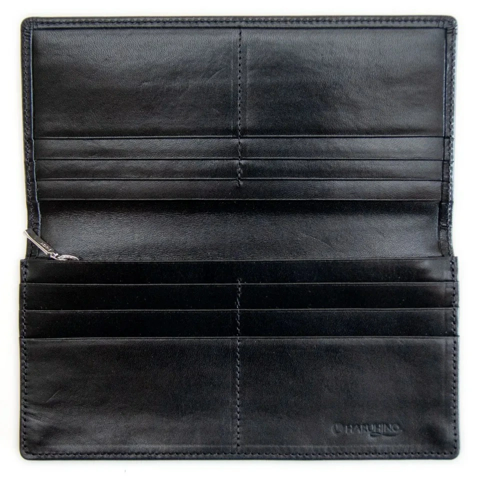 シンプルな本革かぶせ長財布（小銭入れあり） HARUHINO 奈良県 奈良市 なら 63-003