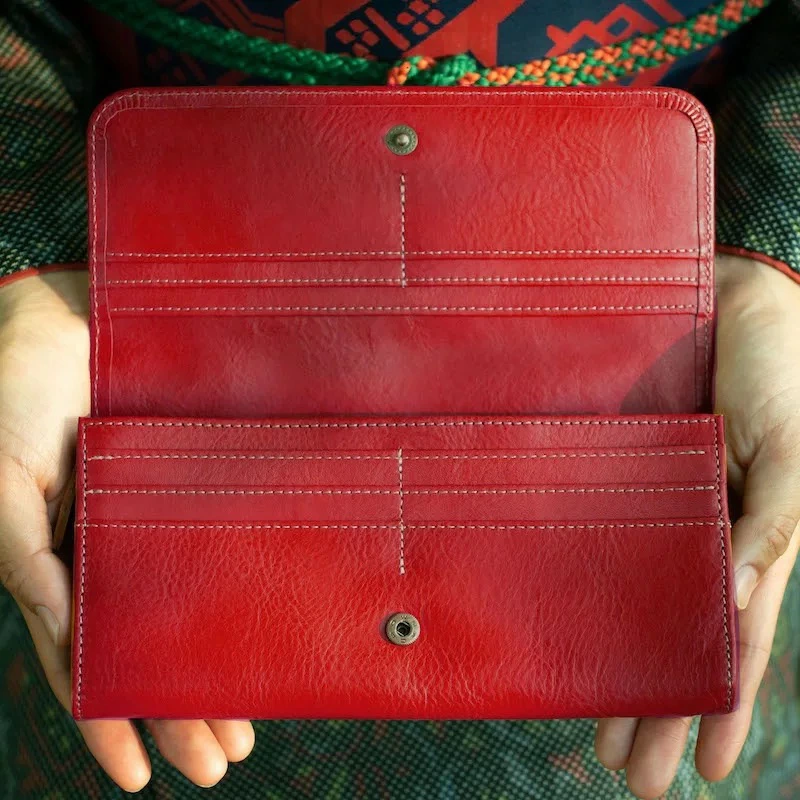 上質なヌメ革のフラップ 長財布 HARUHINO 奈良県 奈良市 なら 64-001