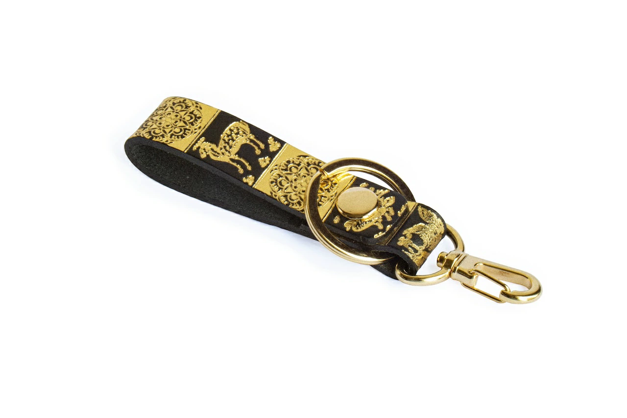 正倉院文様キーホルダー（箔押し） HARUHINO 奈良県 奈良市 なら 7-255