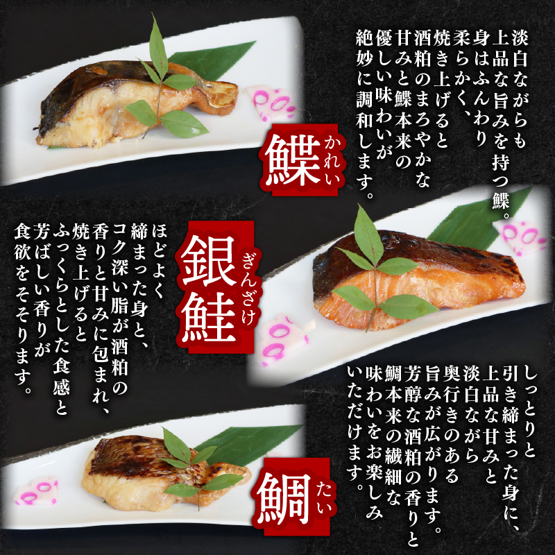 H-42【お酒に合う】大人の粕漬け 5種（鰆・鰤・鰈・銀鮭・鯛）×2