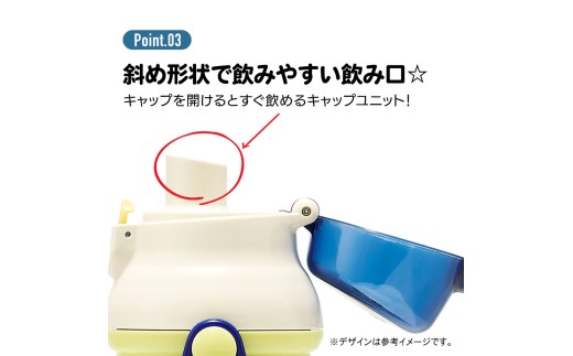 斜め形状で飲みやすい飲み口