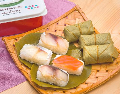 ハローキティ 柿の葉寿司 4種 7個入 株式会社中谷本舗 ゐざさ 奈良 なら 和食 郷土料理 伝統食 ご当地グルメ サンリオ キャラクター コラボ 名物 特産品 贈り物 ギフト 寿司 すし 奈良市 奈良県 敬老の日 ハロウィン クリスマス バレンタイン 正月 6-287