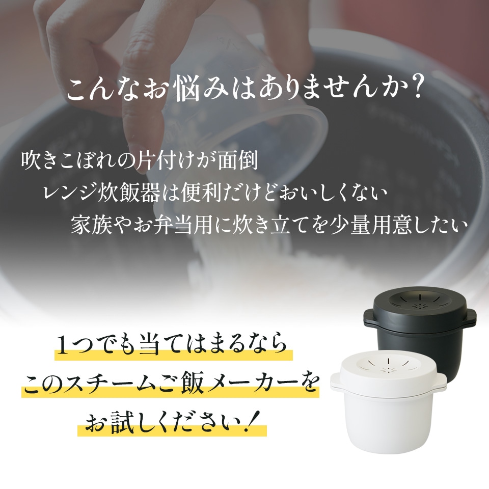 電子レンジ専用スチームご飯メーカー(ブラック) 41178-6-MWMR1 スケーター株式会社 奈良県 奈良市 なら 7-015