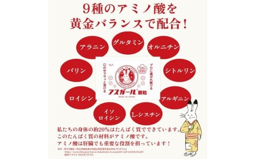 『アスガール顆粒』18包 オルニチン ビタミンB6 サプリメント ライム味 9種アミノ酸配合 国内製造 18包