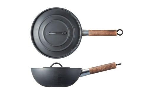 アウトドア用中華鍋23cm 収納ケース付 キャンプグッズ コンパクト 蓋付き中華鍋 〈スケーター株式会社〉 キッチン用品 調理 料理 キッチン 奈良県 奈良市 なら 21-003 57088-9-IRCN1