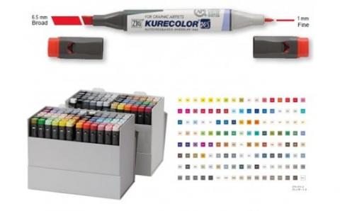 E-17 ZIG KURECOLOR TWIN WS 138本セット＋スペアチップ＋ピンセット