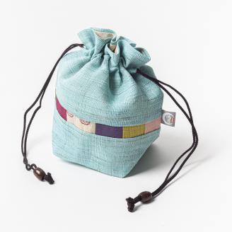 11-044鴻月　バルーンシルエット型ポーチ　ターコイズ　ＫＯＯＫＢ１