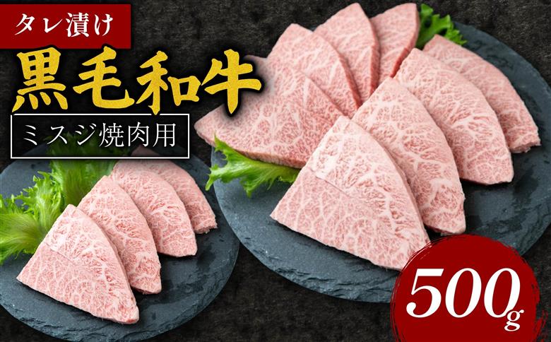 タレ漬け 黒毛和牛 ミスジ焼肉用 500g 黒毛和牛 冷凍 牛 味付け肉 牛 牛肉 お肉 ミスジ 肉 赤身 A5ランク たれ漬け 焼肉 厳選 精肉店 惣菜 おかず 霜降り お弁当 お取り寄せ グルメ ギフト プレゼント 贈答品 お礼の品 奈良県 奈良市 なら 10-283 肉よし