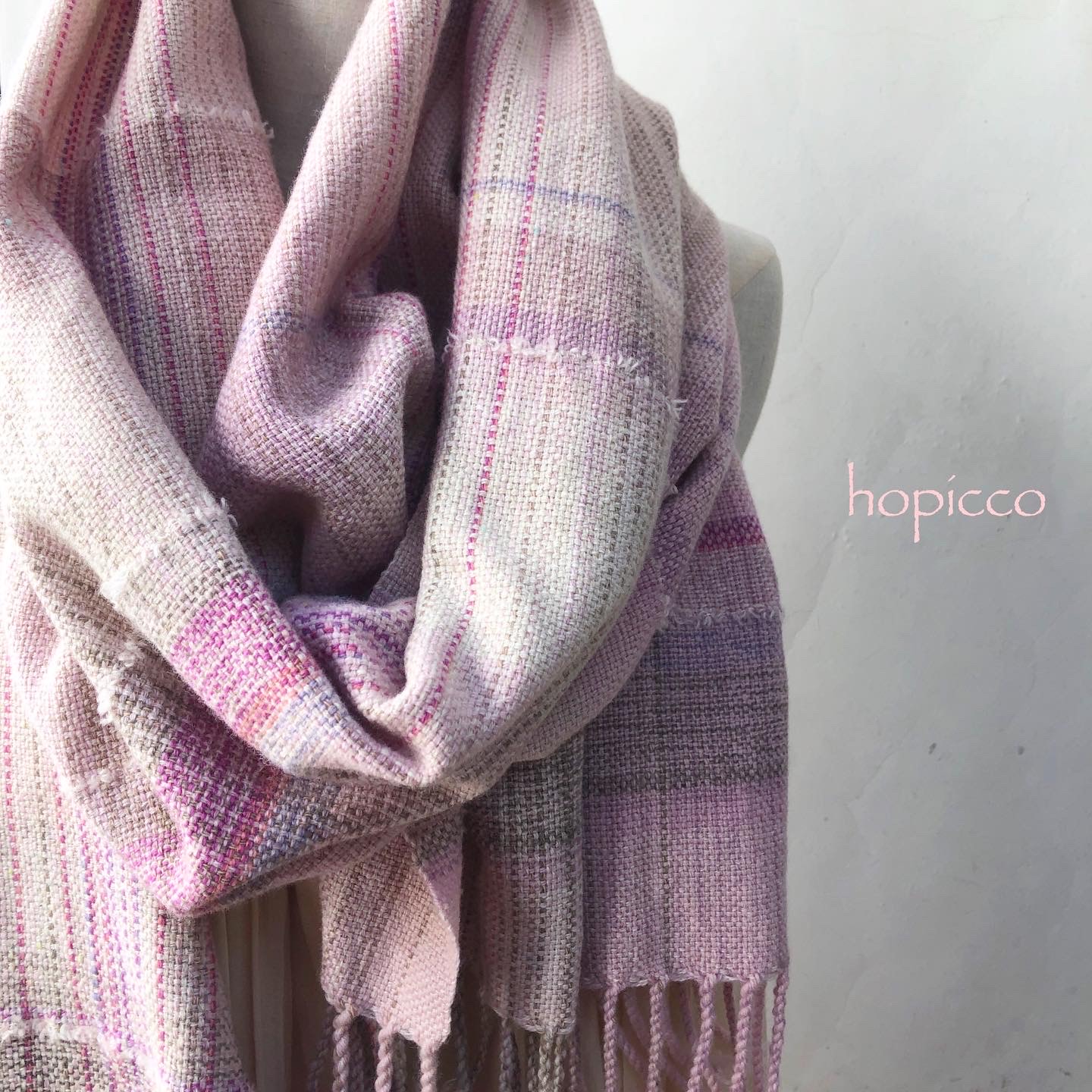 ストール（ベビーアルパカ）40cm×180cm 淡ピンクグレー系 合同会社工藝舎 奈良県 奈良市 なら 100-019