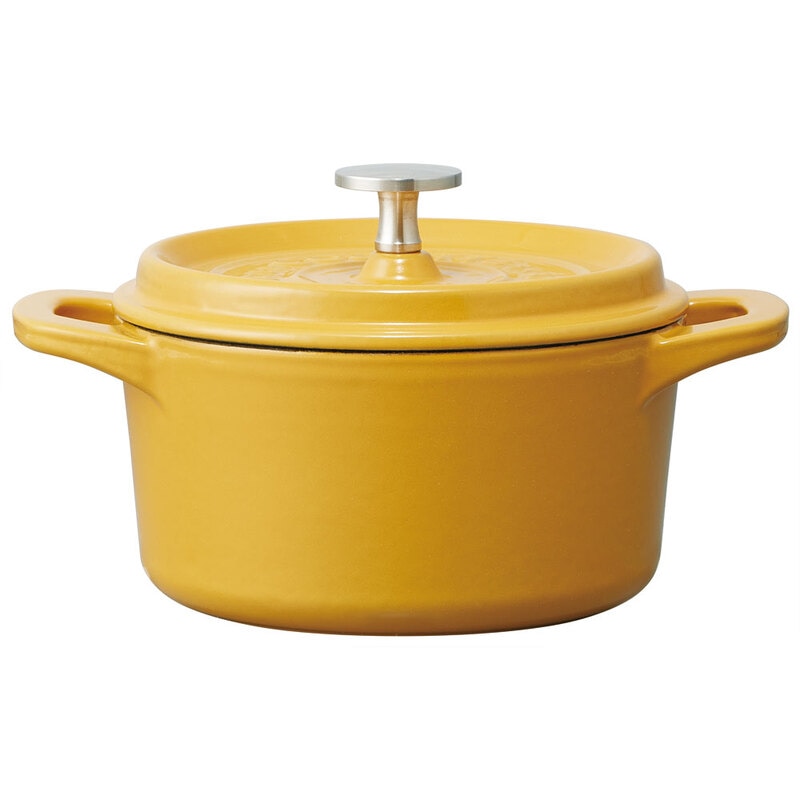 IH対応ココット鍋16cm パンプキンイエロー 623424 スケーター株式会社 鍋 なべ 鋳鉄 両手鍋 調理 料理 調理器具 スケーター skater 奈良県 奈良市 なら 20-024