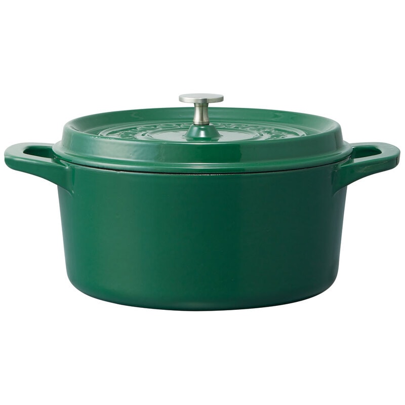 IH対応ココット鍋24cm 緑 623509 スケーター株式会社 IH対応 鍋 なべ 鋳鉄 両手鍋 調理 料理 調理器具 スケーター skater 奈良県 奈良市 なら 39-003