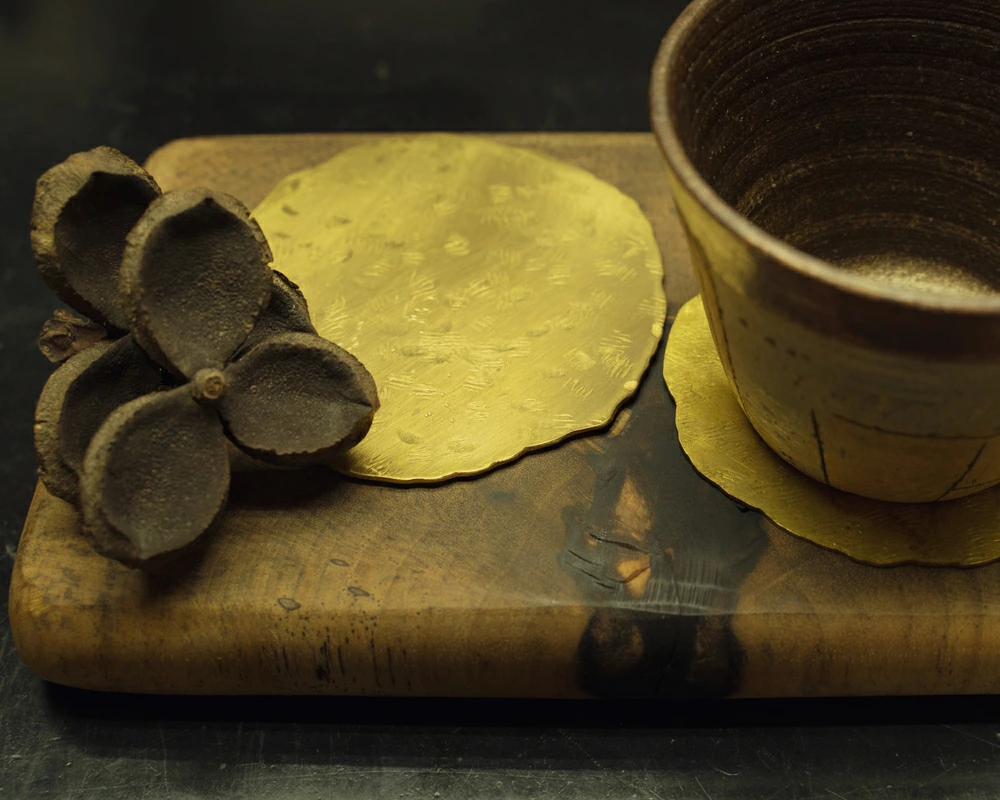 万喜彫金工房 体験チケット（シカせんべいコースター）2名様分 合同会社工藝舎 奈良県 奈良市 なら 55-012