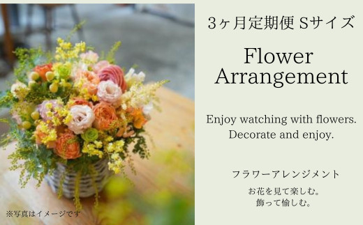 フラワーアレンジメント Sサイズ【3か月定期便】株式会社KACHA 奈良県 奈良市 なら 60-005