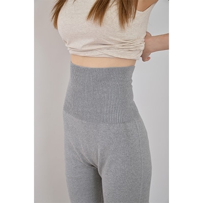 日本製 オーガニックコットン ルームパンツ 10分丈 腹巻きパンツ グレー (615-7160)