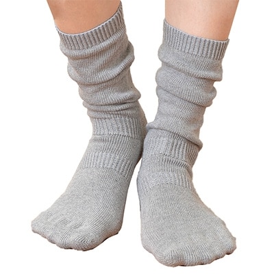 日本製 オーガニックコットン 不思議な 5本指靴下 同色3足セット グレー (4200-7158p3