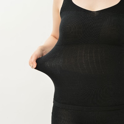 日本製 シルク ニット キャミ 無縫製 お肌よろこぶ (パット付) ブラック (771-7530)