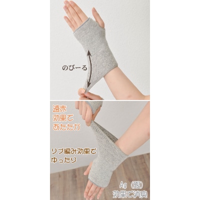 日本製 裏起毛 Ag 消臭 遠赤 あったか 手首サポーター 温活 (3063-7229)