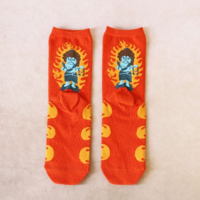 仏下-ぶつした-お不動ソックスMサイズ・オレンジ【配送不可地域：離島】
