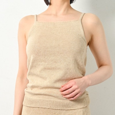日本製 オーガニックコットン ゆるふわ キャミ M-L 無縫製 ナチュラル (6662-7622)